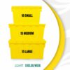 Yellow reusable box bundle available for rent from Banana Box