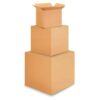 three stacked cardboard boxes